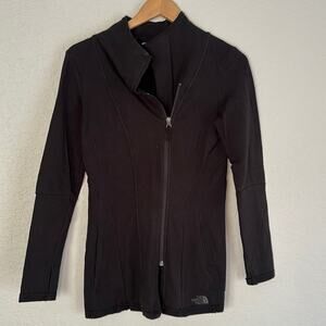 The North Face Black Full Zip Jacket Women’s Small Mock Neck Stretch Pockets